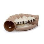 Cat's Telescopic Tunnel Cushioned Bed Pet Nest Teasing Balls Zipper Connection Feline Supplies - Image 7