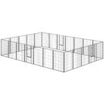 Dog Playpen For Indoor Outdoor, 24 Panels 44.5 H Puppy Playpen With Lockable Door, DIY Shape Pet Exercise Fence, Black - Image 4