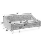 Durable Elevated Dog Sofa Bed,Pet Sofa With Modern Irregular Armrest Design,Comfortable Soft Dog Sofa - Image 5