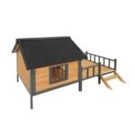 Outdoor Large Wooden Cabin House Style Wooden Dog Kennel With Porch - Image 6
