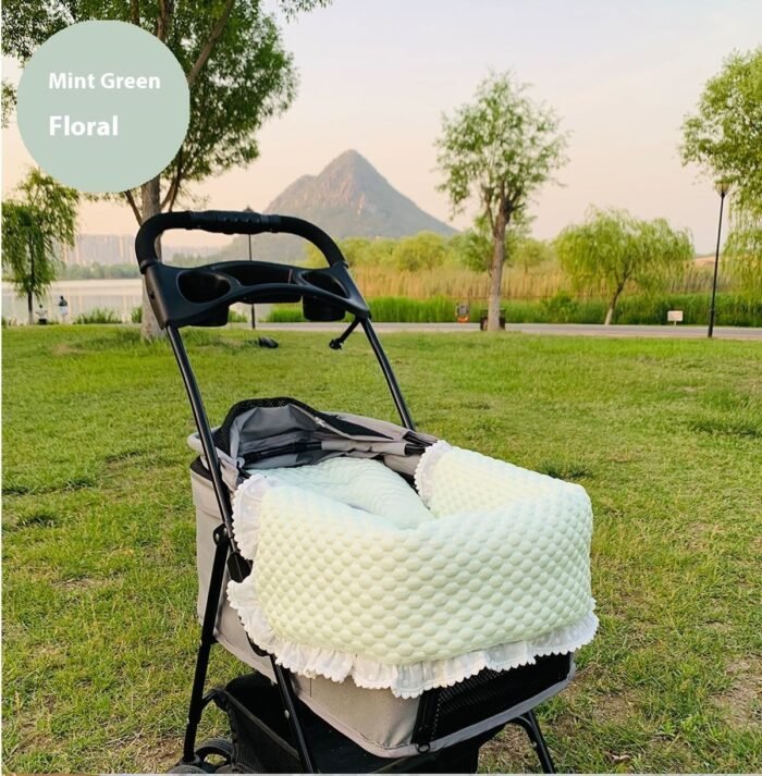 Pet Stroller Anti-dirty Towel Cushion Pillow Pure Cotton Three-piece Set For Cats And Dogs Removable And Washable Pad - Image 4
