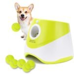 Only Supports Self Pickup Dog Ball Thrower, Automatic Ball Launcher, Indoor-Outdoor Interactive Dog Toy With Three Scopes, Includes Balls And A Data Cable, Grey-Green - Image 2