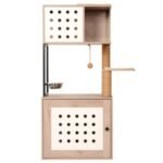 Cat Tree With Litter Box Enclosure, Allinone Cat Tower For Indoor Cats With Large Hammock, Bed, Food Station, Scratching Posts, Modern Style Pet Furniture, Gray White - Image 7