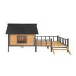 Outdoor Large Wooden Cabin House Style Wooden Dog Kennel With Porch - Image 4