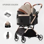 Dog Walking Pet Stroller Teddy Dog Four-wheel Universal Folding Cart - Image 4