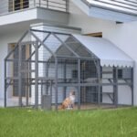 Extra Spacious Catio Outdoor Cat Haven, 110 Inch Luxury Cattery With Weather-Resistant Roof, Cat Climbing Ramp, Space Pod Bed, 2 Lounging Huts - Image 8