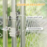 Two Room Outdoor Dog Kennel, Dog Run With Roof, Waterproof UV-Resistant Cover, Secure Lock, 19.7 X 7.5 X 5.2 - Image 2