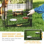 Large Outdoor Dog Kennel With Rotating & Adjustable Height Bowls, Waterproof & UV-Resistant Canopy, 11.3 X 4.7 X 5.1 - Image 2