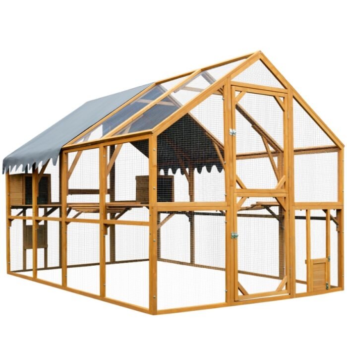 Outdoor Cat House Cat Enclosures 110 Large Kitten Playpen With Platforms,Upgrad - Image 6