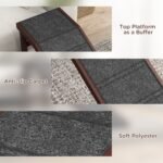 PawHut Dog Ramp For Bed, Pet Ramp For Dogs With Non-Slip Carpet And Top Platform, 74 X 16 X 25, Brown - Image 5