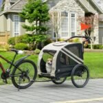 Aosom 2-in-1 Pet Bike Trailer For Small Dogs, Road-Visibility Bicycle Stroller, Weather-Strong Bike Wagon Trailer Sidecar Attachment, White - Image 2
