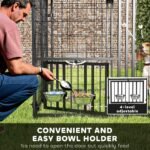Welded Wire Outdoor Dog Kennel With 360 Rotating & 4 Levels Adjustable Bowls, Waterproof Cover, 4.6 X 4.6 X 5 - Image 2