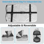 1Pc 4-Wheels Pet Stroller Foldable Carrier Strolling Cart Travel Jogger Pet Stroller With Removable Liner Storage Basket For Dog Cat - Image 10