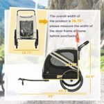 Aosom 2-in-1 Pet Bike Trailer For Small Dogs, Road-Visibility Bicycle Stroller, Weather-Strong Bike Wagon Trailer Sidecar Attachment, White - Image 6