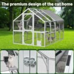 Outdoor Cat Room Cat Fence 110 Large Kitten Play Fence With Platform - Image 6
