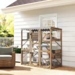 Outdoor Cat Enclosure With Window Access, 5 Platforms And 2 Resting Boxes, Waterproof Roof For Multiple Cats