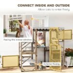 Outdoor Cat Enclosure With Window Access, 5 Platforms And 2 Resting Boxes, Waterproof Roof For Multiple Cats - Image 3