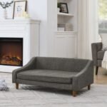 Durable Elevated Dog Sofa Bed,Pet Sofa With Modern Irregular Armrest Design,Comfortable Soft Dog Sofa - Image 7