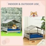 The Rattan Dog House Outdoors With A Canopy, The Rattan Dog Bed With A Waterproof Mat Is Suitable For Small And Medium Sized Dogs - Image 4
