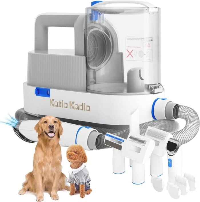 Pet Grooming Kit, 5 In 1 Dog Grooming Kit With 2 Suction Mode, Low Noise Dog Hair Remover, Dog Vacuums For Hair Cleaning For Shedding Small, Medium Pet For Dog Hair At Home - Image 1