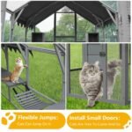 Outdoor Cat House Cat Enclosures 110 Large Kitten Playpen With Platforms,Upgrade Waterproof Cover-grey - Image 3