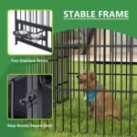 Large Dog Kennel Outdoor Pet Pens Dogs Run Enclosure Animal Hutch Metal Coop Fence With Roof Cover 6.6L X 6.6W X 6.4H - Image 9