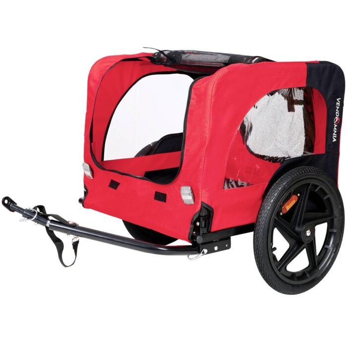 Bicycle Trailer For Pets Outdoor Foldable Dog Trailer With Reflectors - Image 1