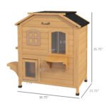 2-Story Wooden Outdoor Cat House Feral Shelter With Escape Door Asphalt Roof 4 Platforms Natural - Image 6