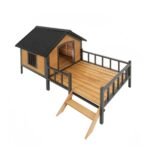 Outdoor Large Wooden Cabin House Style Wooden Dog Kennel With Porch - Image 9