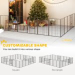 Dog Playpen For Indoor Outdoor, 24 Panels 44.5 H Puppy Playpen With Lockable Door, DIY Shape Pet Exercise Fence, Black - Image 6