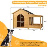 Large Wooden Dog House With Porch - Image 9
