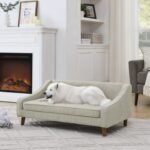 Durable Elevated Dog Sofa Bed,Pet Sofa With Modern Irregular Armrest Design,Comfortable Soft Dog Sofa - Image 10