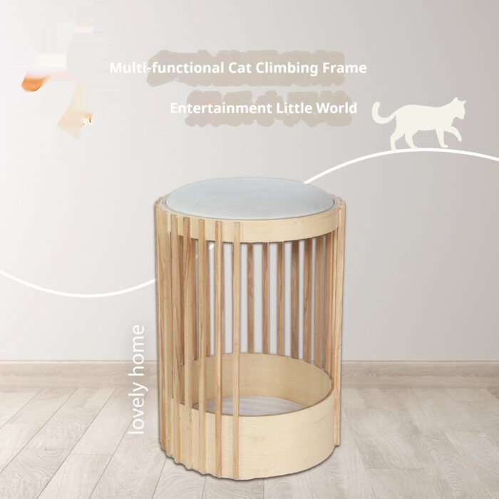 Household Solid Wood Column Cat Climbing Frame Pet Bed Bite-resistant - Image 1