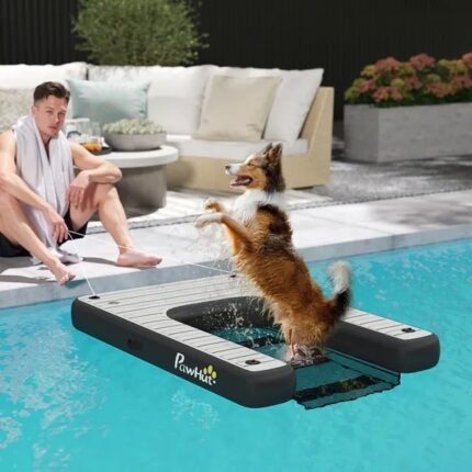 Inflatable Dog Boat Ramp Up To 286 Lbs, For Boat, Dock, Lake, Non-Slip, Safe & Easy