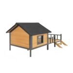 Outdoor Large Wooden Cabin House Style Wooden Dog Kennel With Porch - Image 10
