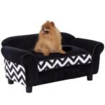 PawHut Dog Sofa Bed For XS-Sized Dogs, Cat Sofa With Soft Cushion, Pet Chair Lounge With Washable Cover, Removable Legs, Wooden Frame - Image 3