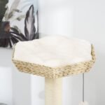 PawHut 47 Cat Tree Kitty Activity Center, Cat Climbing Toy With Cattail Fluff, Bed, Condo, Sisal Scratching Post, And Hanging Ball, Natural - Image 6