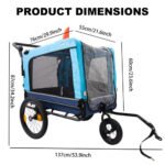 Outdoor Heavy Duty Foldable Utility Pet Stroller Dog Carriers Bicycle Trailer - Image 5