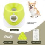 Only Supports Self Pickup Dog Ball Thrower, Automatic Ball Launcher, Indoor-Outdoor Interactive Dog Toy With Three Scopes, Includes Balls And A Data Cable, Grey-Green - Image 3