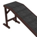 PawHut Dog Ramp For Bed, Pet Ramp For Dogs With Non-Slip Carpet And Top Platform, 74 X 16 X 25, Brown - Image 4