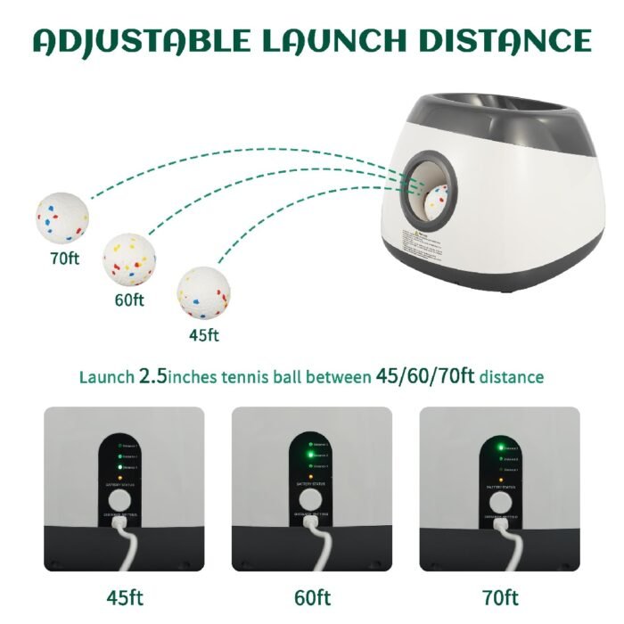 Only Supports Self Pickup  Dog Ball Thrower, Automatic Ball Launcher, Indoor-Outdoor Interactive Dog Toy With Three Scopes, Includes Balls And A Data Cable, Grey-Green - Image 4