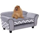 PawHut Dog Sofa Bed For XS-Sized Dogs, Cat Sofa With Soft Cushion, Pet Chair Lounge With Washable Cover, Removable Legs, Wooden Frame - Image 5
