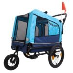 Outdoor Heavy Duty Foldable Utility Pet Stroller Dog Carriers Bicycle Trailer - Image 7