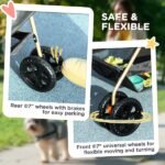 3 In 1 Pet Stroller With Detachable Carrier, Foldable Dog Stroller With Storage Basket, Cupholder, For Mini Dogs, Gray - Image 4