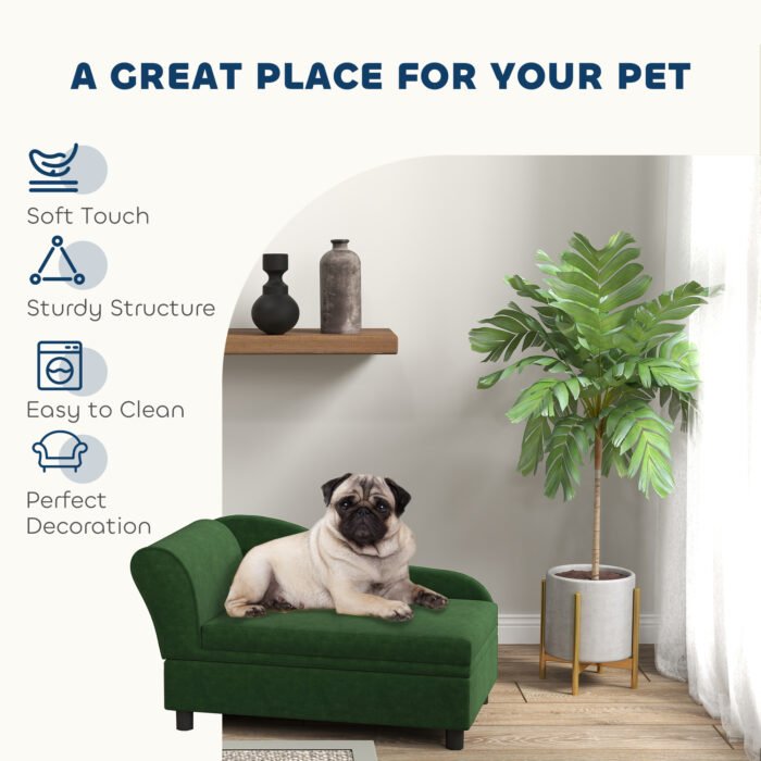 Pet Sofa Bed Couch With Storage, Pet Sofa For Cats And Small Dogs, Green - Image 1