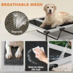 Elevated Dog Bed With Removable Canopy, Portable Outside Raised Pet Cot With Cooling Pad, Storage Bag, 42 X 30 X 37 - Image 4