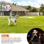 1Set 990FT Range Dog Wireless Fence Remote Training Collar IPX6 Waterproof Receiver With 0-9 Levels Beep Vibration Shock Mode 4 Channels Rechargeable Transmitter System - Image 4