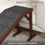 PawHut Dog Ramp For Bed, Pet Ramp For Dogs With Non-Slip Carpet And Top Platform, 74 X 16 X 25, Brown - Image 8