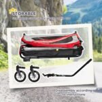 Aosom 2-in-1 Pet Bike Trailer For Small Dogs, Road-Visibility Bicycle Stroller, Weather-Strong Bike Wagon Trailer Sidecar Attachment, Red - Image 3