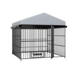 Large Dog Kennel Outdoor Pet Pens Dogs Run Enclosure Animal Hutch Metal Coop Fence With Roof Cover 6.6L X 6.6W X 6.4H - Image 8